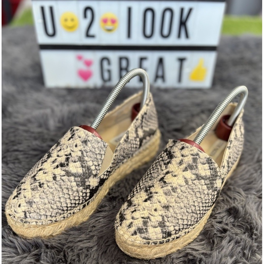 Steve Madden Prisila Espadrille Size 8 M Snakeskin Animal Print Slip On Shoes